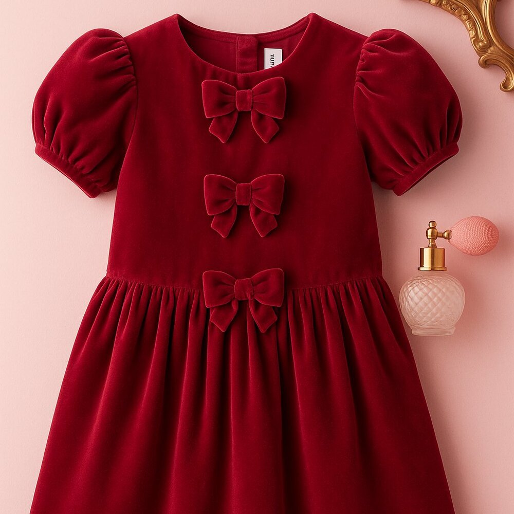 Adorable Janie and Jack deep red velvet dress — size 12